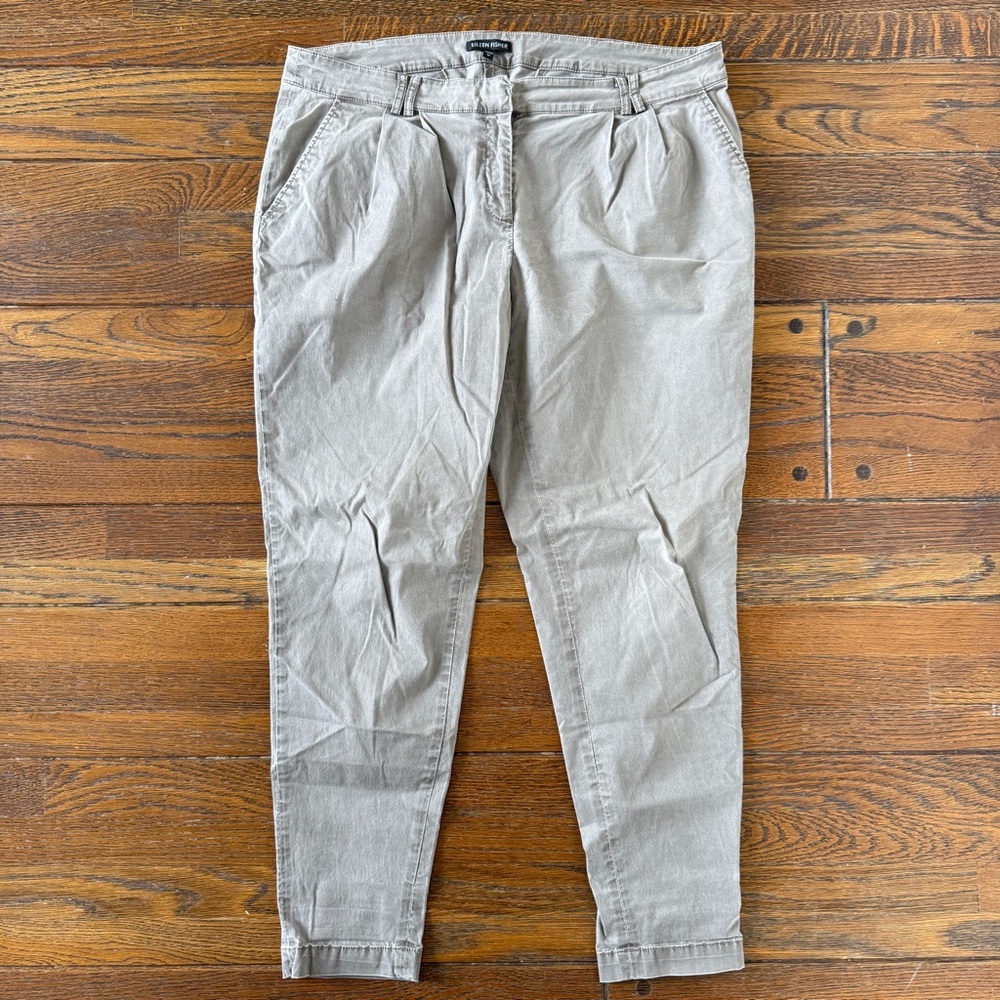 Eileen Fisher twill slim leg pants size M